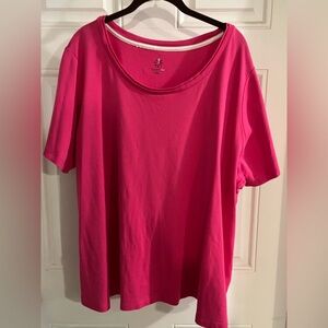 Luxurious 100% Pima Cotton Bright Pink Isaac Mizrahi Top